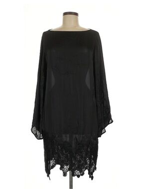 Versace Sheer Black Lace Hem Tunic Dress